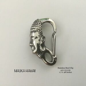 Buddha Monk Clip Carabiner Keychain Wallet Chain Hook & Stainless Split Ring Kit